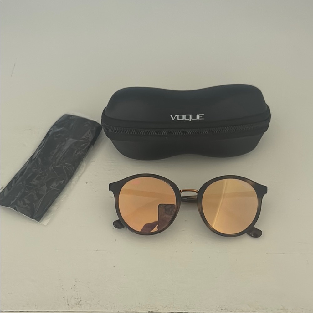 Vogue Black Frame Sunglasses with Orange Lenses
